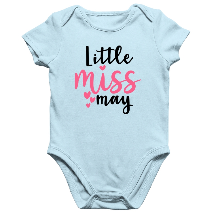 Body Bebê Algodão Little miss may - Azul Bebê