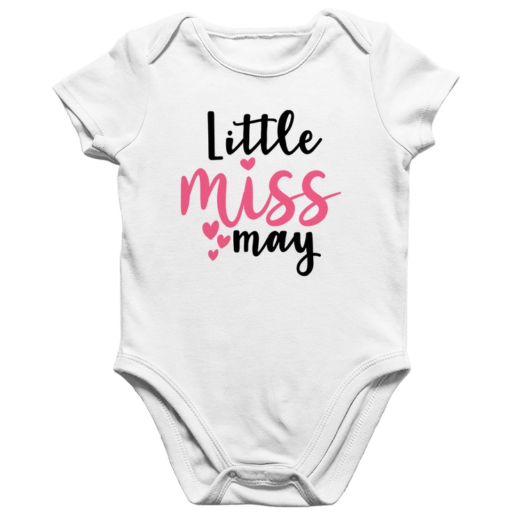 Body Bebê Algodão Little miss may - Branco