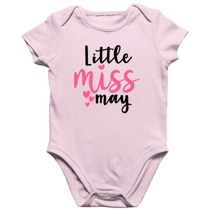 Body Bebê Algodão Little miss may - Rosa Bebê