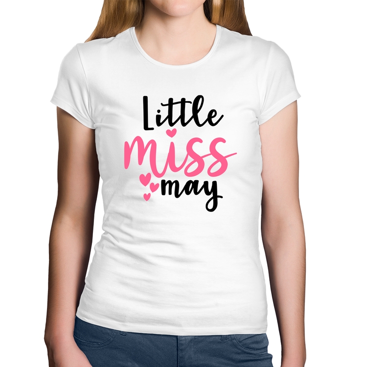 Baby Look Algodão Little miss may - Branca