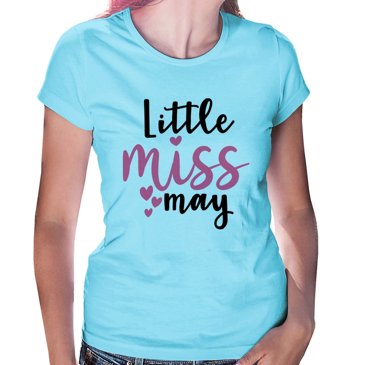 Baby Look Little miss may - Azul Bebê