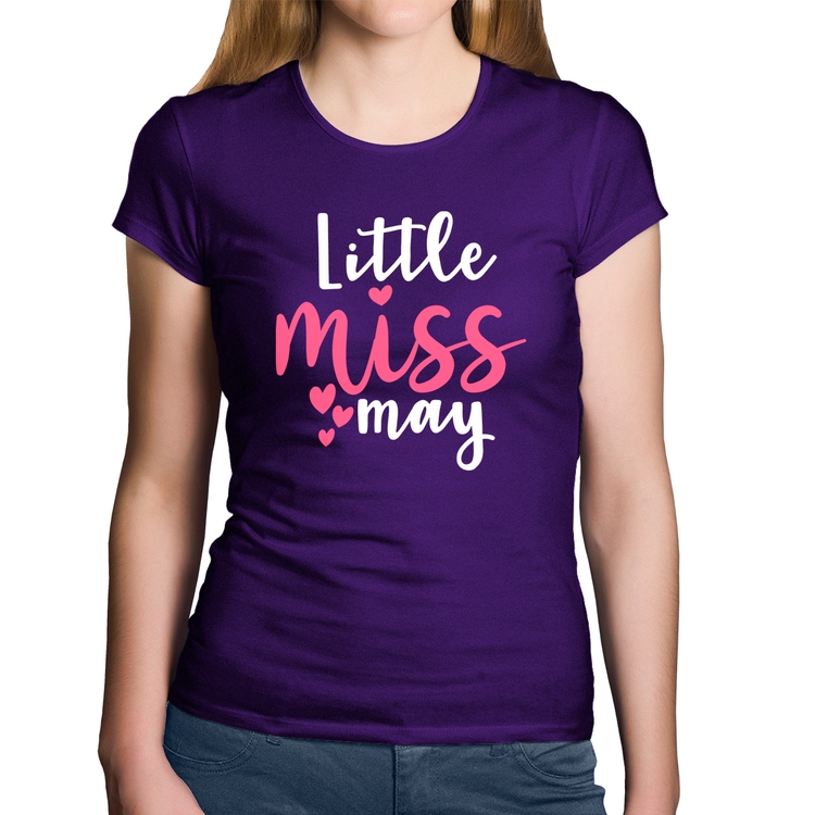 Baby Look Algodão Little miss may - Roxa