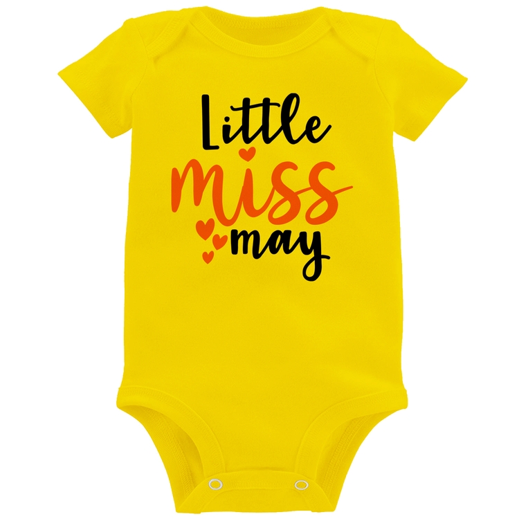 Body Bebê Little miss may - Amarelo