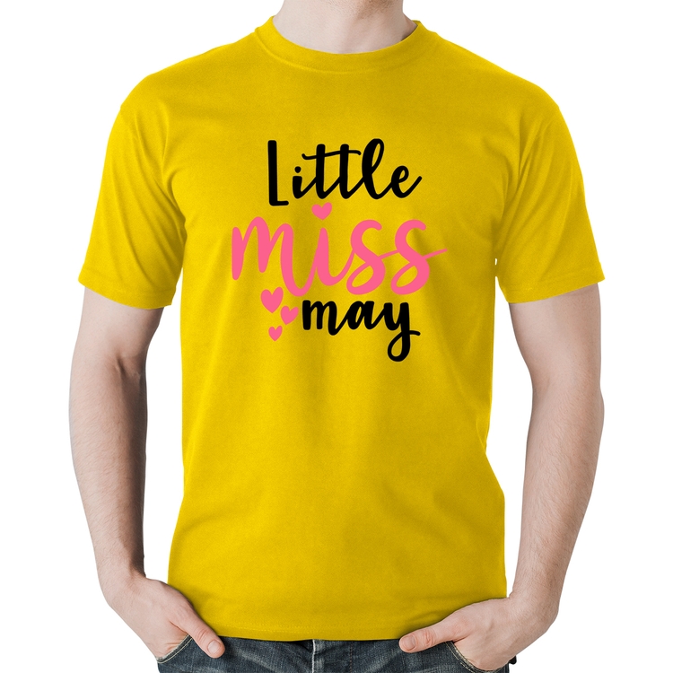 Camiseta Algodão Little miss may - Amarela