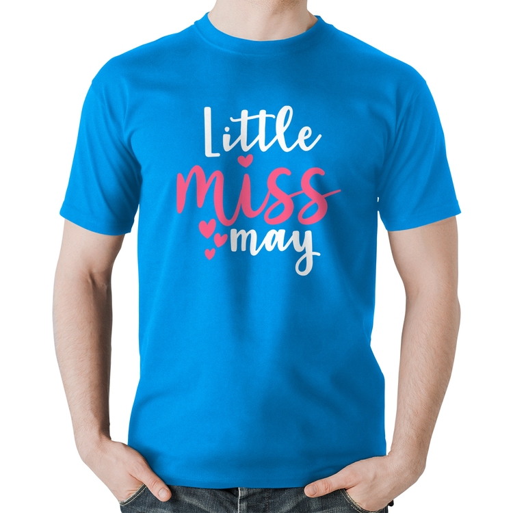 Camiseta Algodão Little miss may - Azul