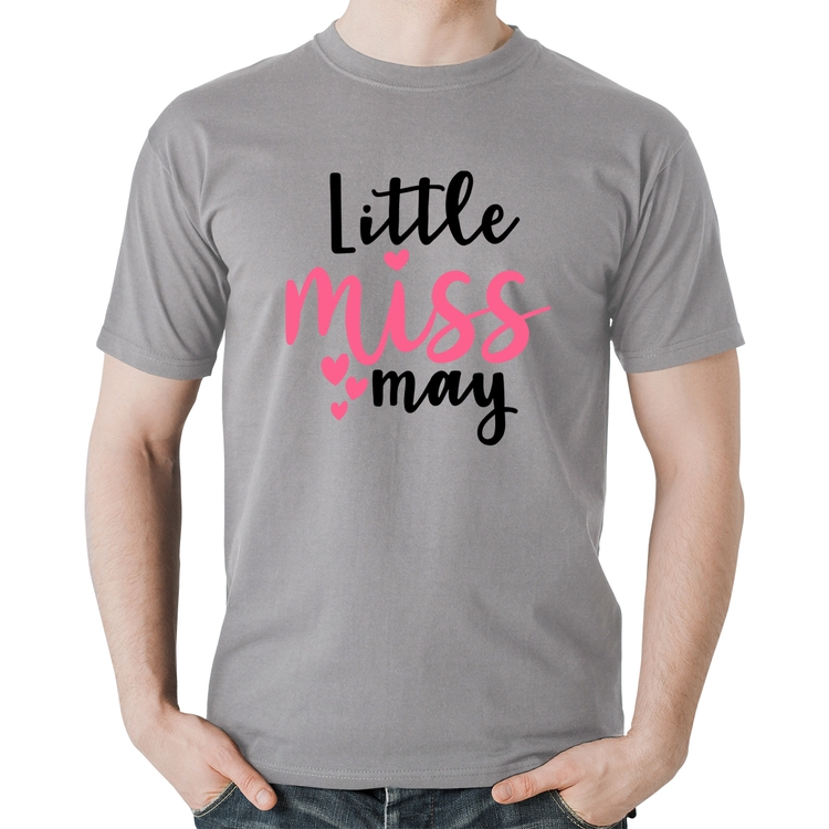 Camiseta Algodão Little miss may - Cinza
