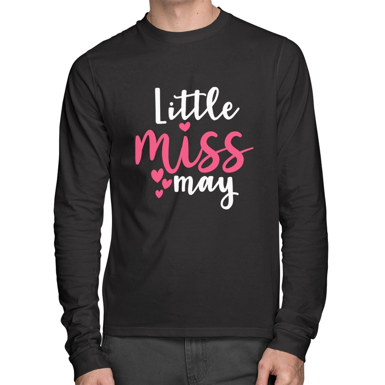 Camiseta Algodão Little miss may Manga Longa