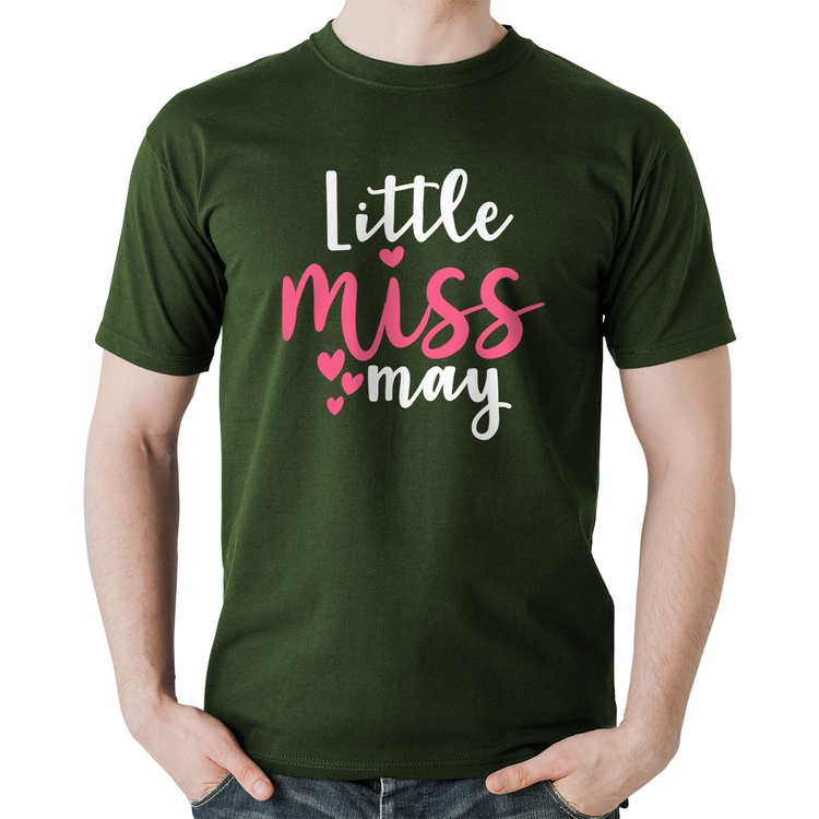 Camiseta Algodão Little miss may - Musgo