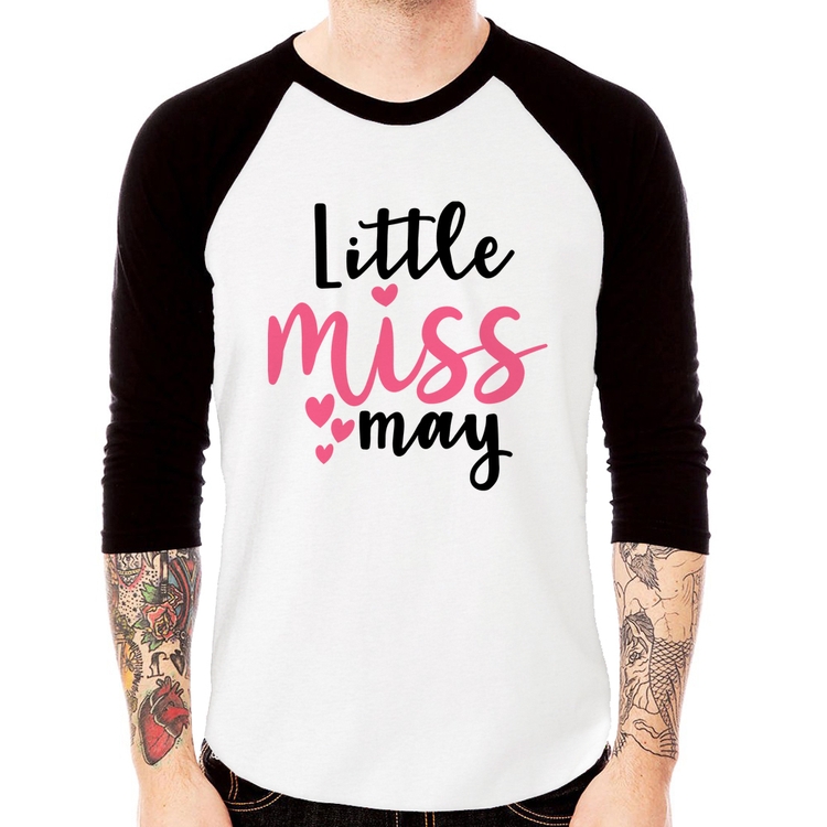 Camiseta Raglan Little miss may Manga 3/4