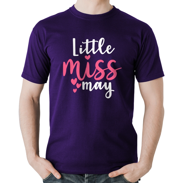 Camiseta Algodão Little miss may - Roxa