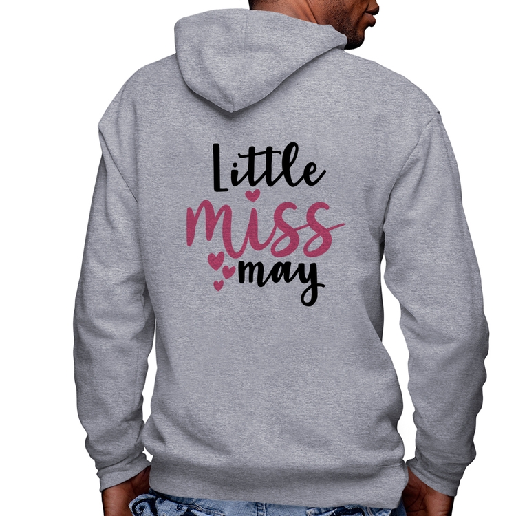 Blusa Moletom Little miss may Masculina com Capuz e Zíper - Mescla