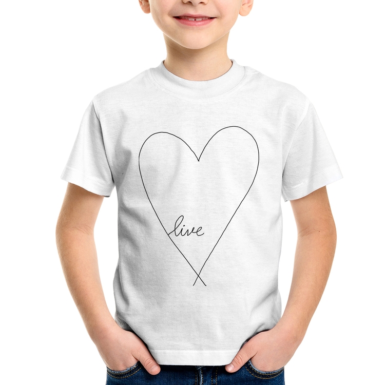Camiseta Infantil Live Coração
