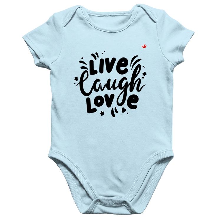 Body Bebê Algodão Live Laugh Love - Azul Bebê