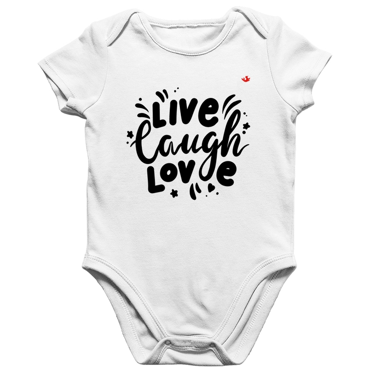 Body Bebê Algodão Live Laugh Love - Branco