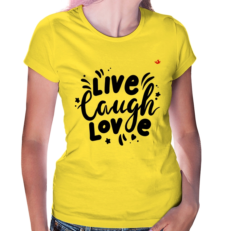 Baby Look Live Laugh Love - Amarela