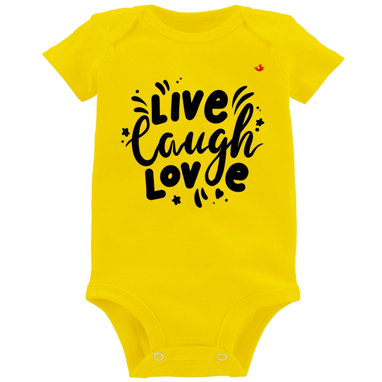 Body Bebê Live Laugh Love - Amarelo