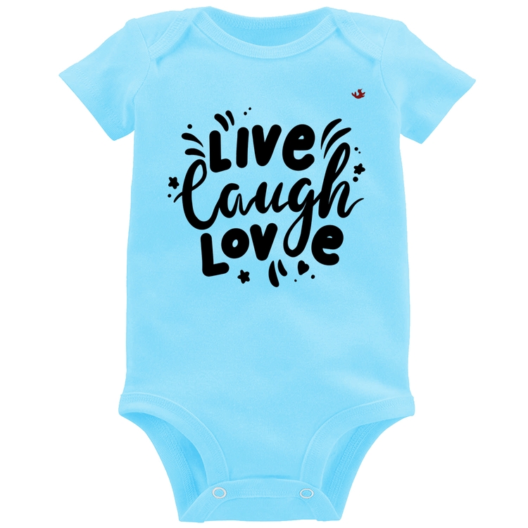 Body Bebê Live Laugh Love - Azul Bebê