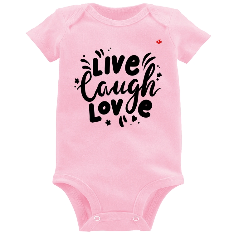 Body Bebê Live Laugh Love - Rosa Bebê