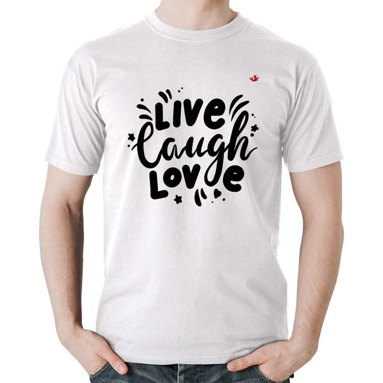 Camiseta Algodão Live Laugh Love - Branca