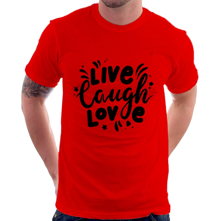 Camiseta Live Laugh Love - Vermelha