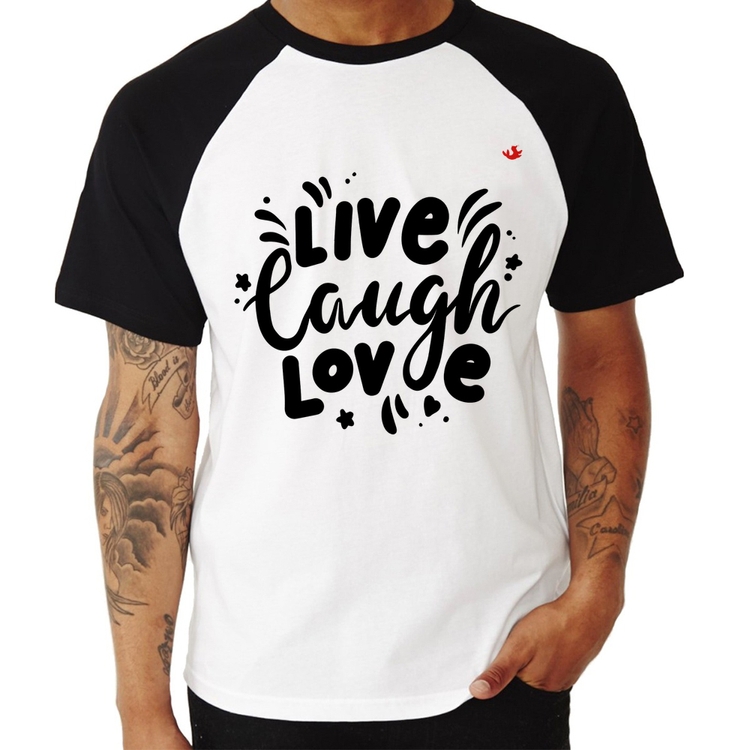 Camiseta Raglan Live Laugh Love