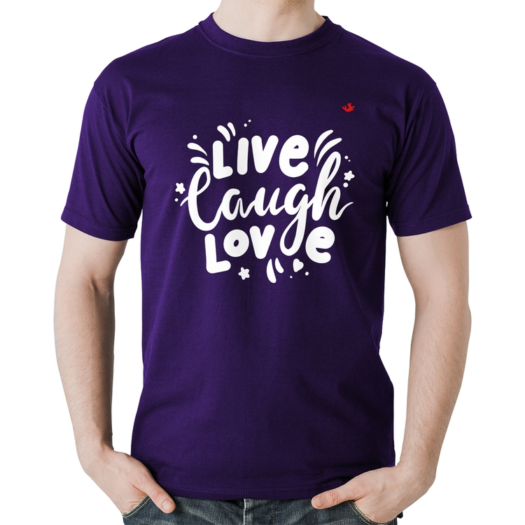 Camiseta Algodão Live Laugh Love - Roxa