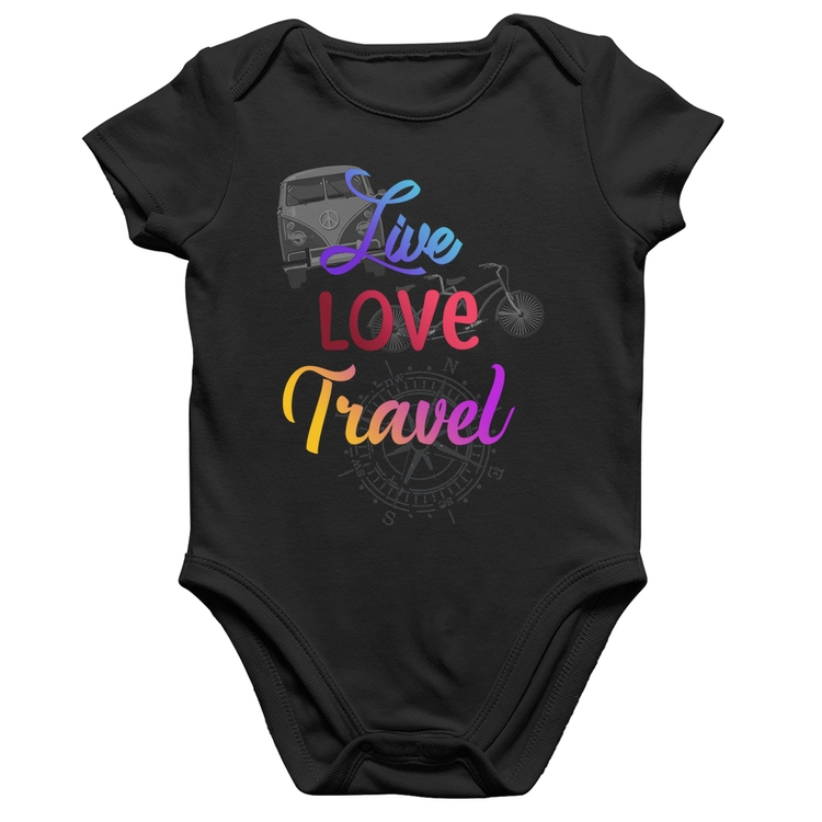 Body Bebê Algodão Live Love Travel