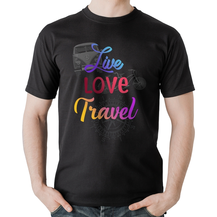 Camiseta Algodão Live Love Travel
