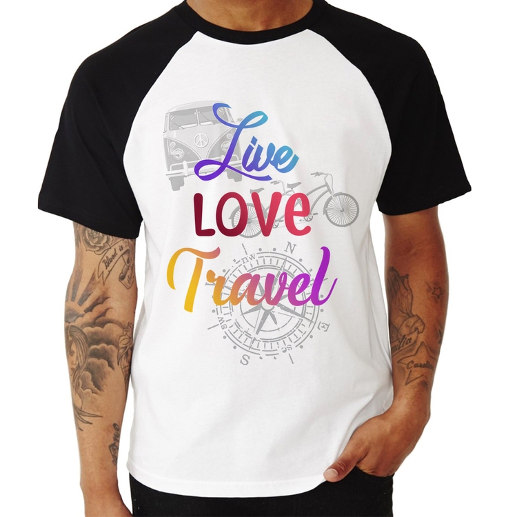 Camiseta Raglan Live Love Travel