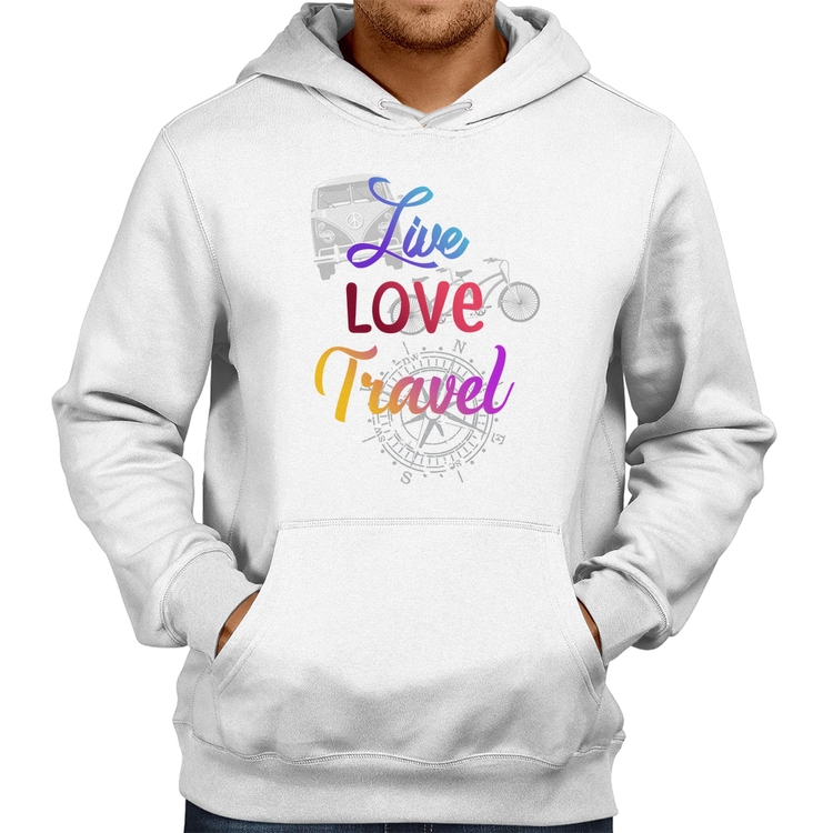 Moletom Live Love Travel - Branco