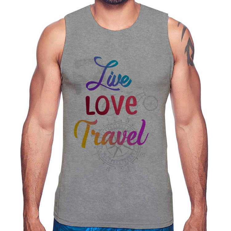 Regata Live Love Travel - Cinza