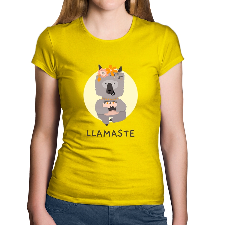 Baby Look Algodão Llamastê - Amarela