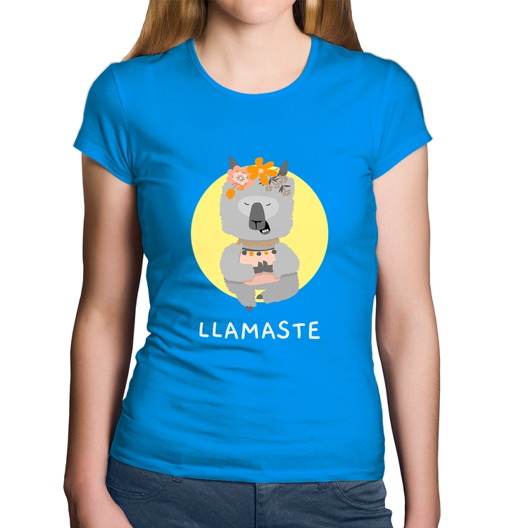 Baby Look Algodão Llamastê - Azul