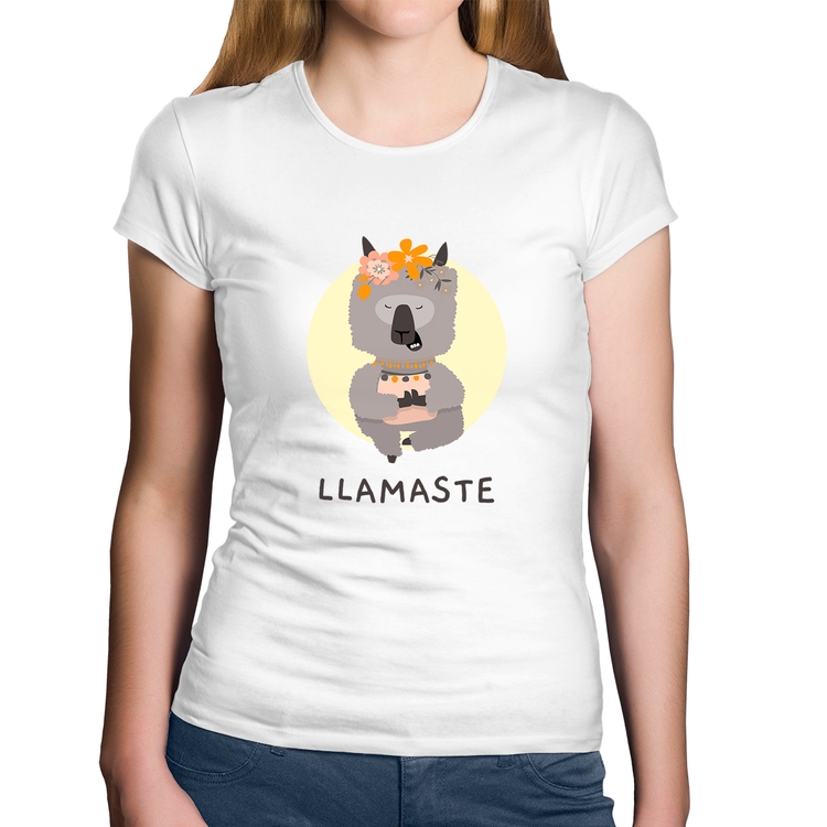 Baby Look Algodão Llamastê - Branca