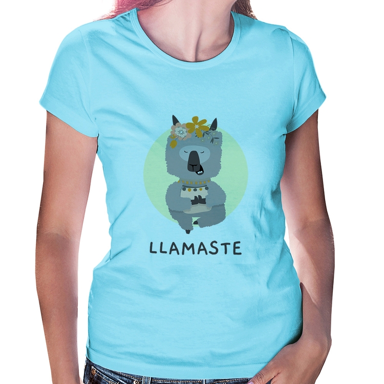 Baby Look Llamastê - Azul Bebê