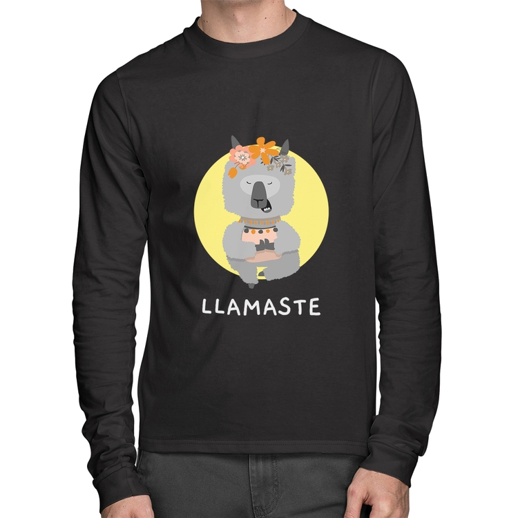 Camiseta Algodão Llamastê Manga Longa