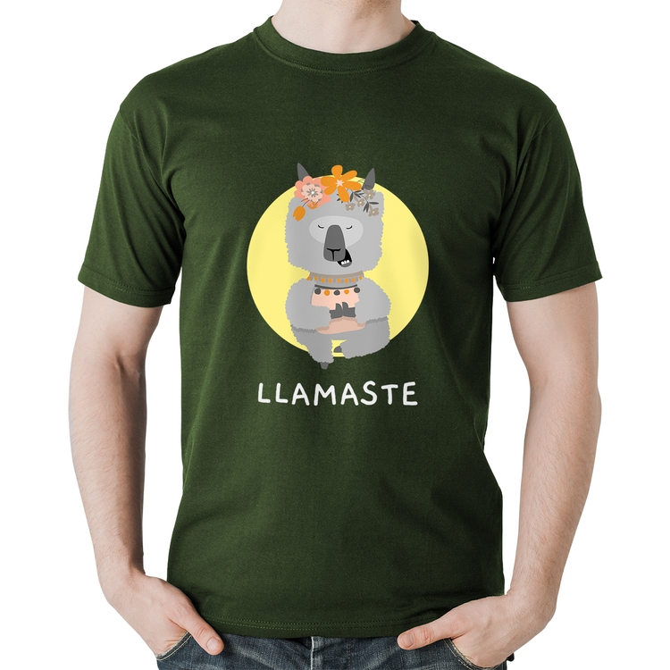 Camiseta Algodão Llamastê - Musgo