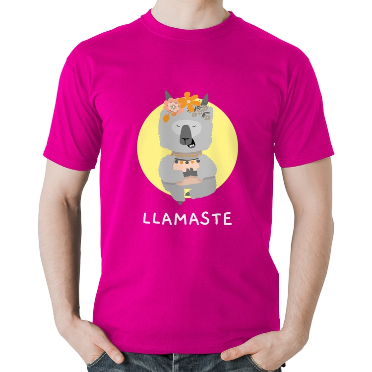 Camiseta Algodão Llamastê - Rosa