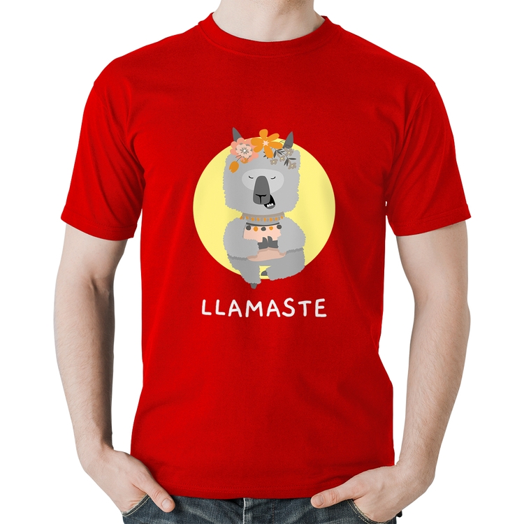 Camiseta Algodão Llamastê - Vermelha