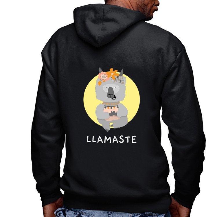 Blusa Moletom Llamastê Masculina com Capuz e Zíper