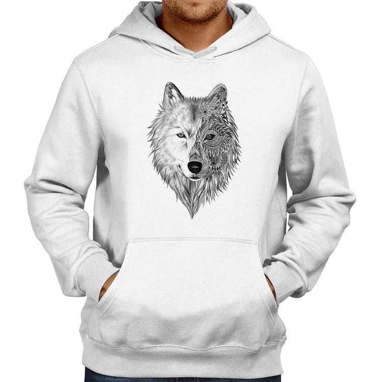 Moletom Lobo Mandala - Branco