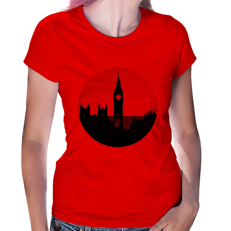 Baby Look Londres Vintage Sunset - Vermelha