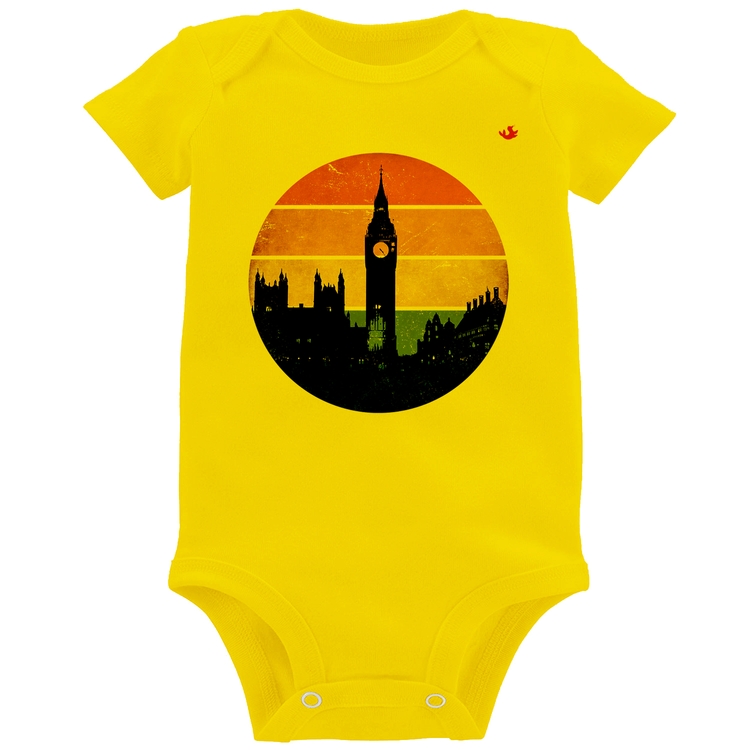 Body Bebê Londres Vintage Sunset - Amarelo