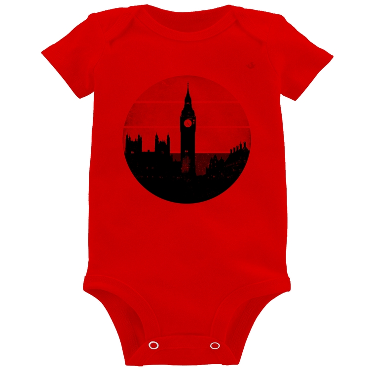 Body Bebê Londres Vintage Sunset - Vermelho