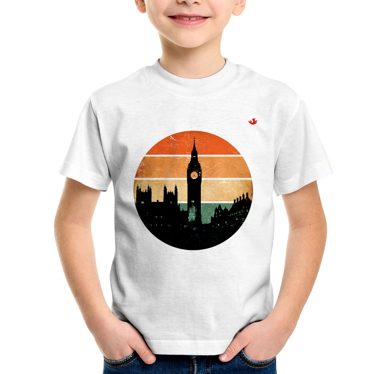 Camiseta Infantil Londres Vintage Sunset