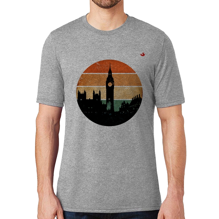 Camiseta Londres Vintage Sunset - Cinza