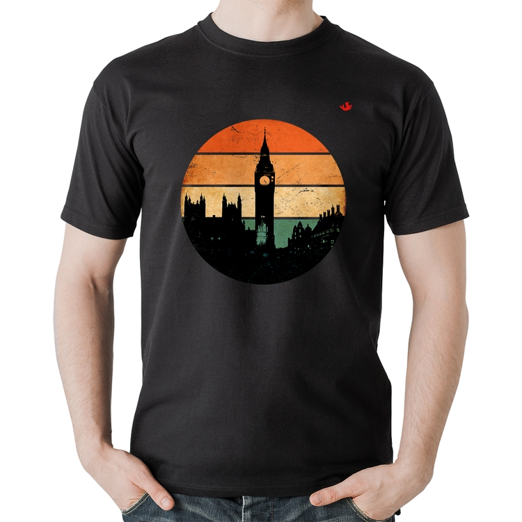 Camiseta Algodão Londres Vintage Sunset