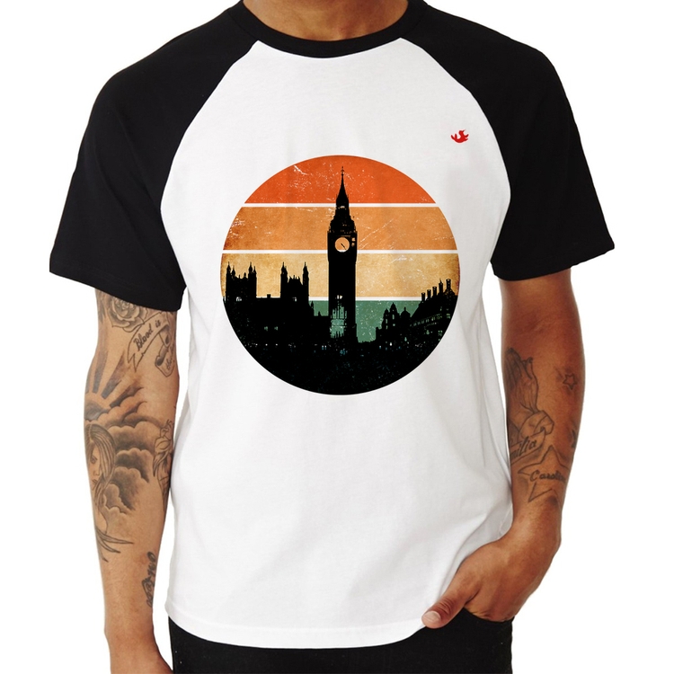 Camiseta Raglan Londres Vintage Sunset