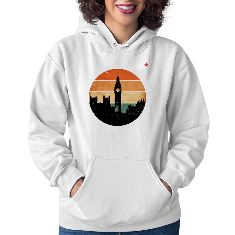 Moletom Feminino Londres Vintage Sunset - Branco