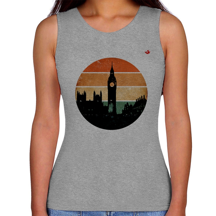 Regata Feminina Londres Vintage Sunset - Cinza